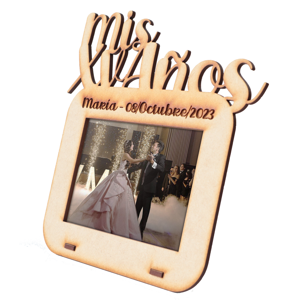 📸 Portarretrato “Mis XV Años” Personalizado en MDF 🎉 10pz RB40