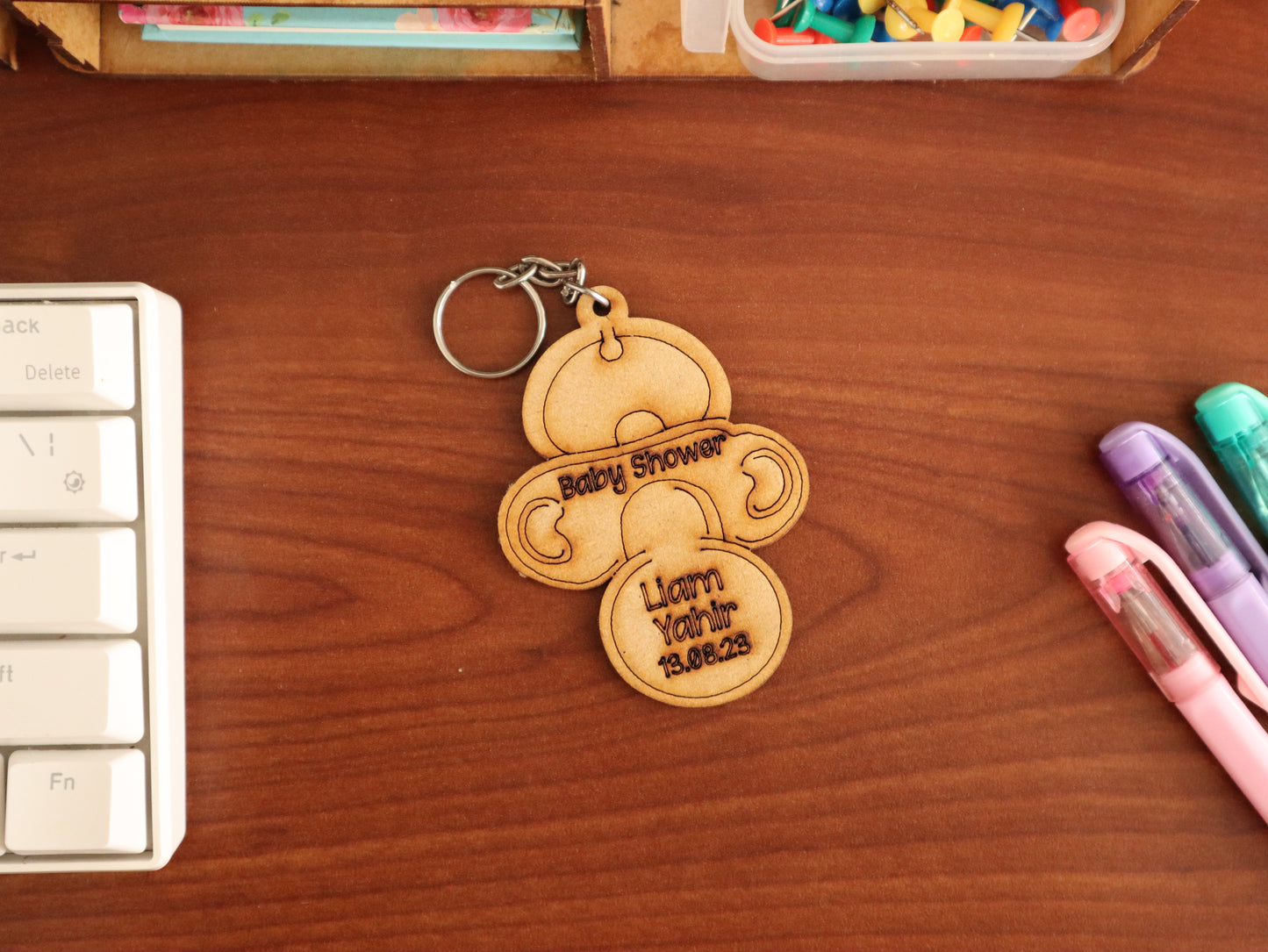 🍼👶 Llavero de chuponcito personalizado para Baby Shower ✨🎁 30pz RB108