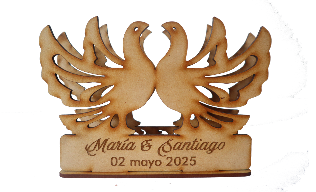 🕊️ Servilletero personalizado con palomas de amor 🕊️ 12pz UE11