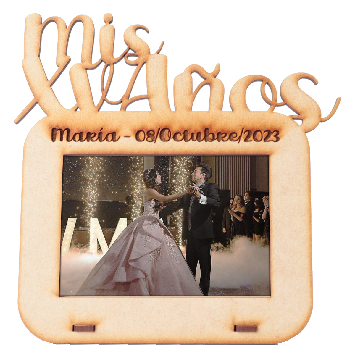 📸 Portarretrato “Mis XV Años” Personalizado en MDF 🎉 10pz RB40